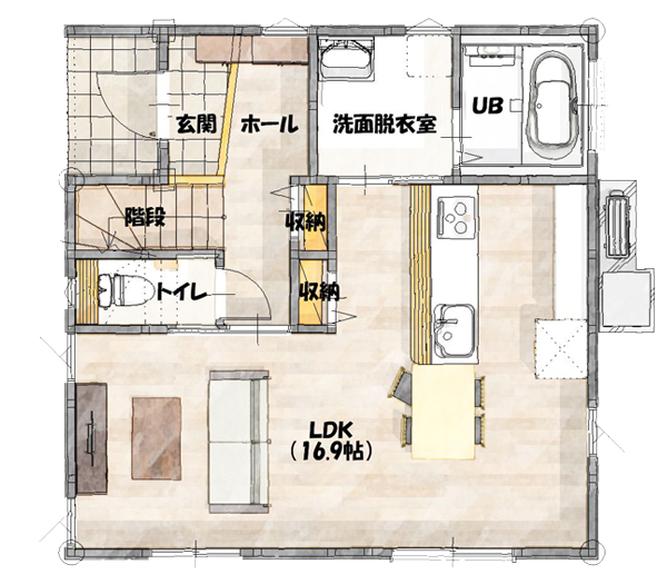 建売住宅 熊本市中央区国府本町B 28坪 4LDK 建売物件 1F間取り図